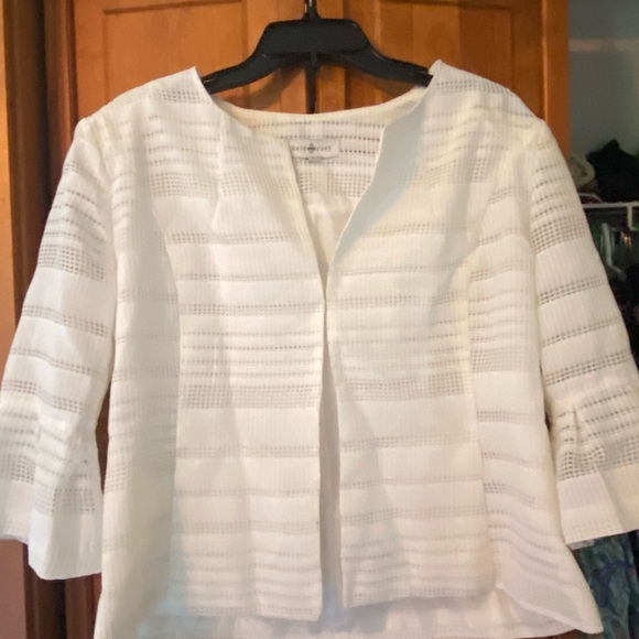White Lace Women's Jacket Blazer with Bell Sleeves - Picture 1 of 8